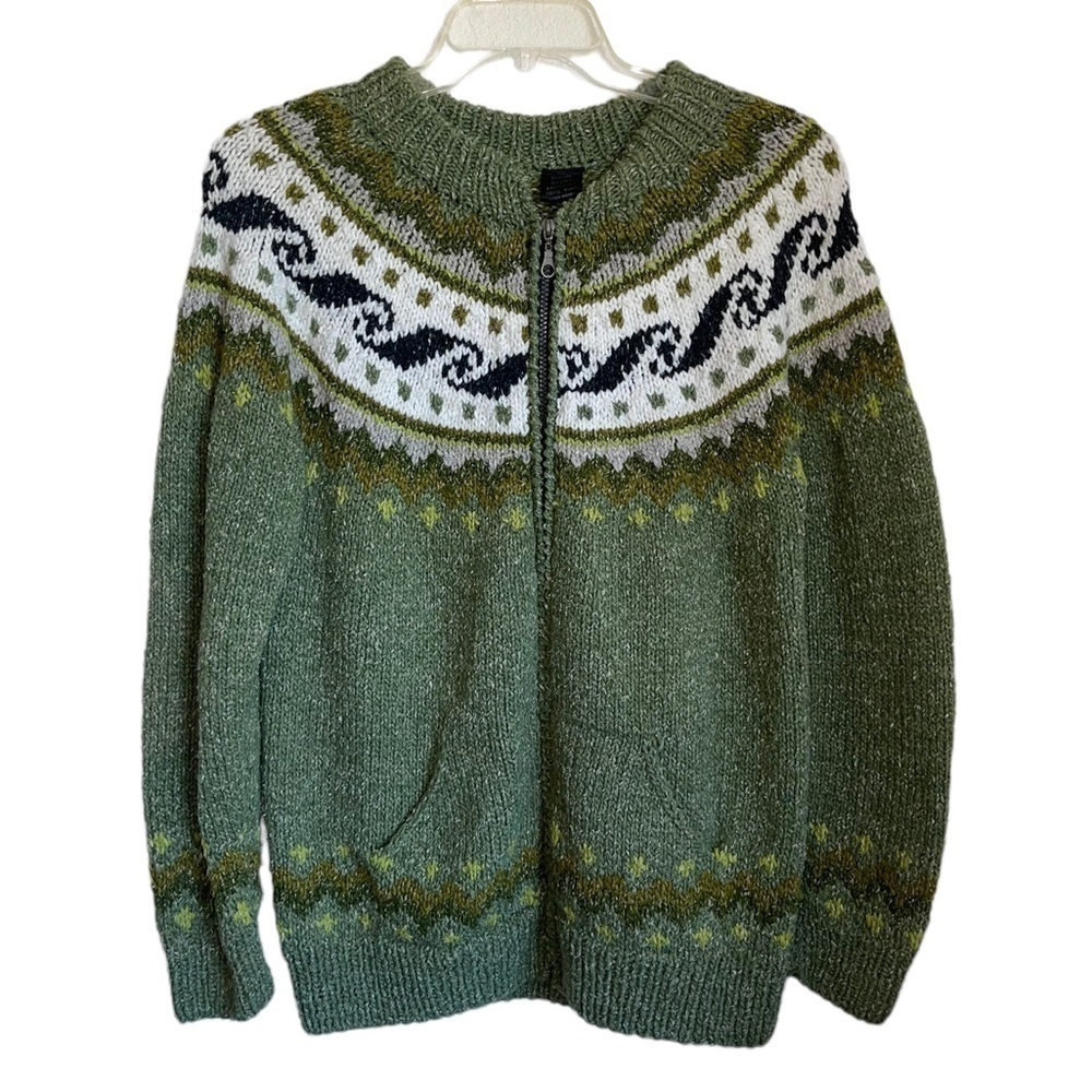 Otavalo Native American Wool, full zip Sweater. Size Medium- see measurements. - Picture 2 of 10